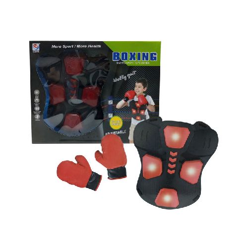 Guantes y chaleco de box con luz led 3AA, en caja  Ninguna