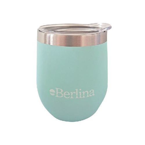 Mate con tapa 220ml Berlina VERDE, doble pared de acero inoxidable en caja