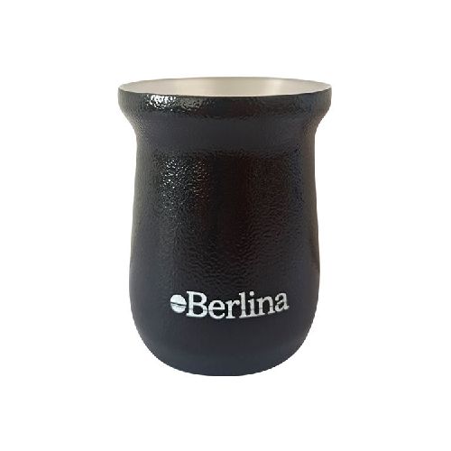 Mate alto 260ml Berlina NEGRO, doble pared de acero inoxidable en caja  