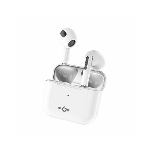 Auriculares inalámbricos Bluetooth V5.3 TRUE, con cargador, color blanco, KLGO en caja  