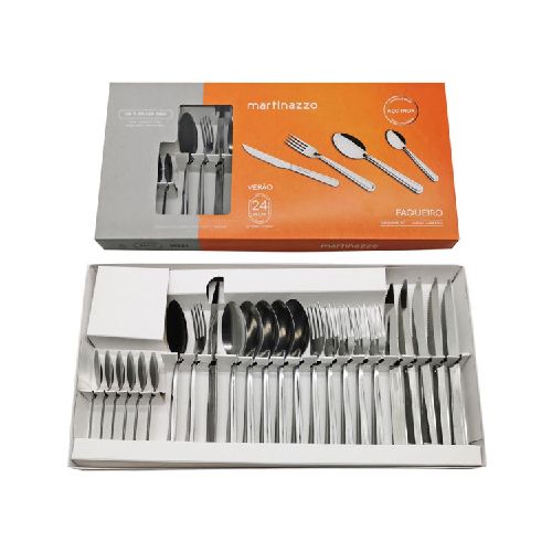 Cubiertos juego x24 acero inox en caja, VERAO MARTINAZZO  