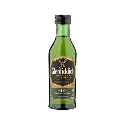 Whisky Glenfiddich 12 Años 50ml Single Malt miniatura