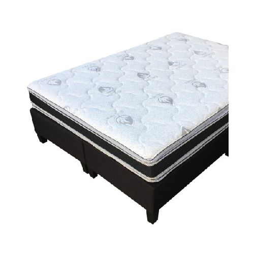 Sommier 2 Plazas Box Dividido Doble y Colchón Dubai Espuma EPS 140 x 188 x 58 cm