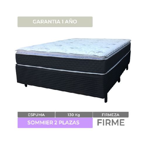 DOS PLAZAS + BOX - Conjunto de sommier ATENAS Espuma EPS 2 plazas 140x190x64 130K