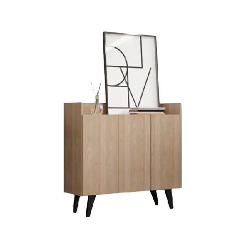 Aparador Bargueño Mueble de Arrime 3 Puertas 1 Estante 91 x 88 x 36 cm - Carvalo