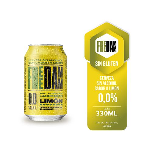 Cerveza sin Alcohol Free DAMM Lemon 0.0 % 330 ml - Disco