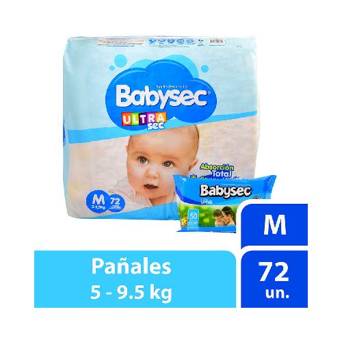 Pañal Babysec ultra jumbo pack M 72 un. - Disco