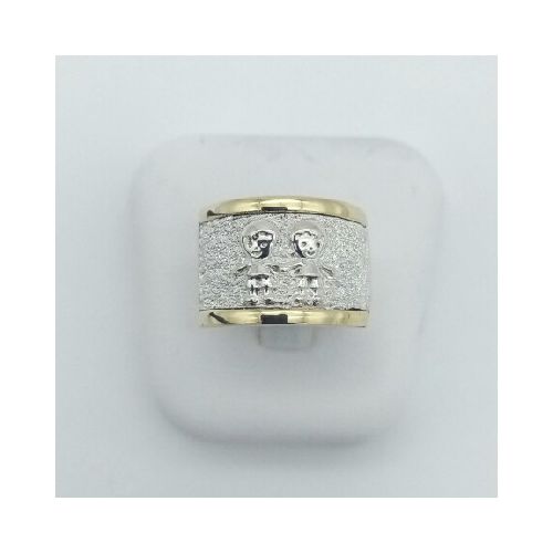 Anillo de plata 925 y double en oro 18 ktes. LINEA KIDS, 2 VARONES.