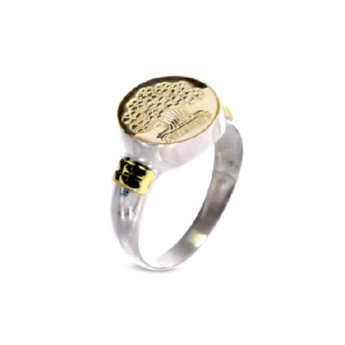 Anillo de plata 925 y double en oro 18 ktes, ÁRBOL DE LA VIDA.