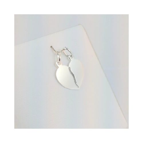 Dije de plata 925 modelo Mitad del Corazón 20mm, ideal para parejas y amigos.