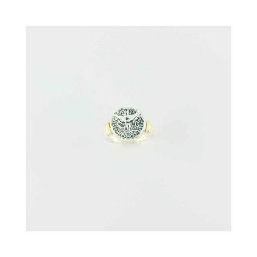 Anillo religioso de plata 925 y double en oro 18 ktes.