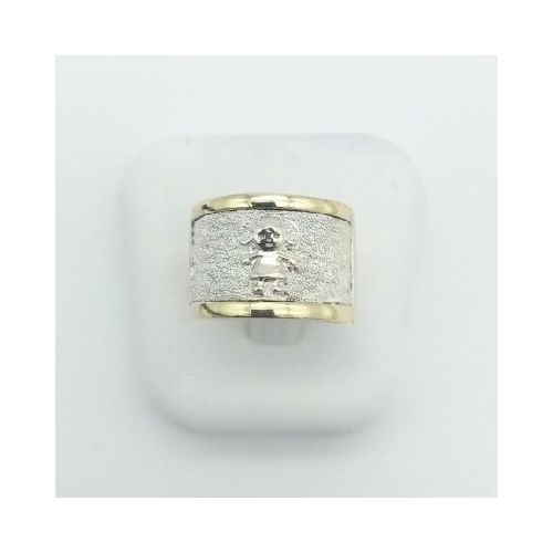 Anillo de plata 925 con double oro en 18 Ktes. LINEA KIDS, NENA.