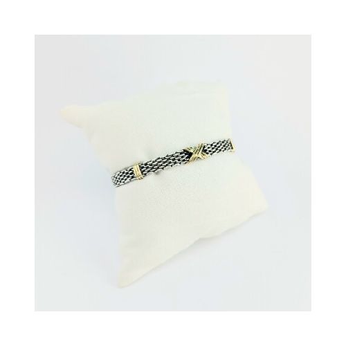 Pulsera de plata 925 con detalles en double de oro 18 ktes, Modelo Panter.