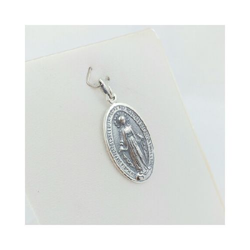 Medalla religiosa Virgen Milagrosa de plata 925.