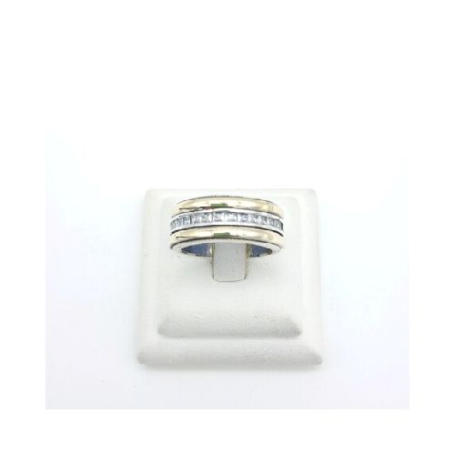 Anillo de plata 925 , double en oro 18 ktes y circonias.