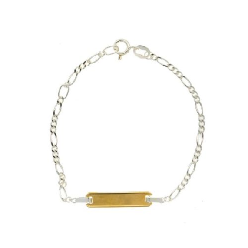 Pulsera de identidad de plata y double en oro 18 ktes.