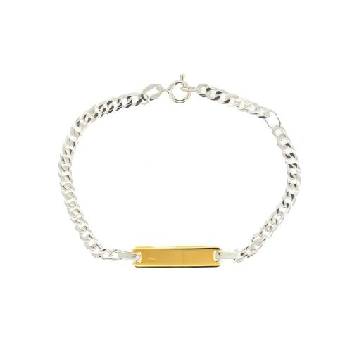 Pulsera de identidad de plata 925 y double en oro 18 ktes.