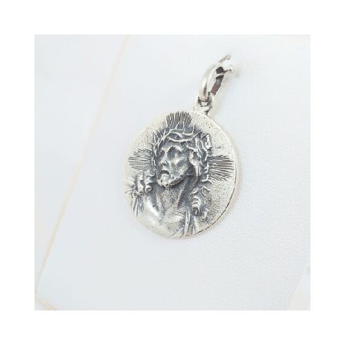 Medalla religiosa de plata 925, ECCE HOMO ( cristo de espinas).