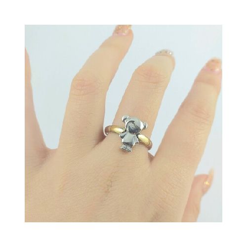 Anillo de plata 925 y double en oro 18 Ktes. Linea KIDS, nena.