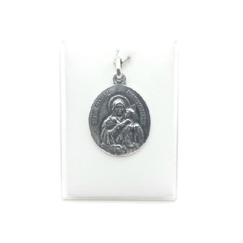 Medalla religiosa de plata 925, Virgen de Schoenstad yCorazón de Jesús.