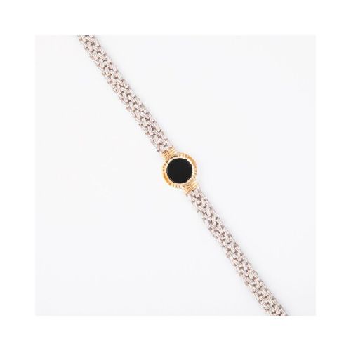 Pulsera Genova Ónix - Plata y Oro