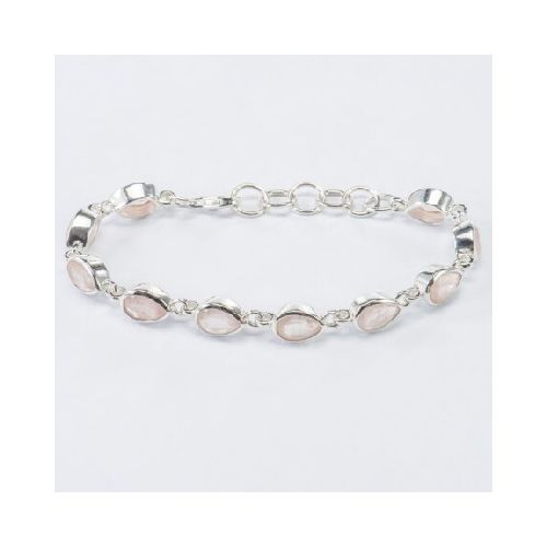 Pulsera Audrey Cuarzo Rosa - Plata 925