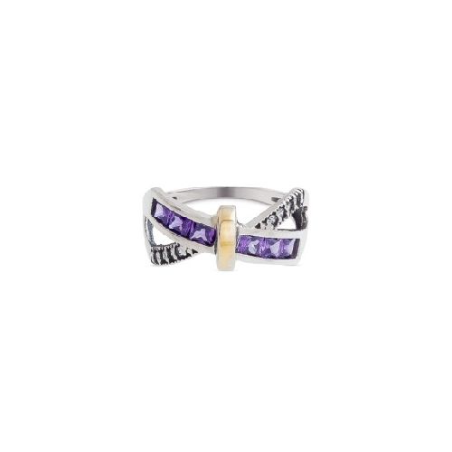 Anillo Orlando Purple - Plata y Oro