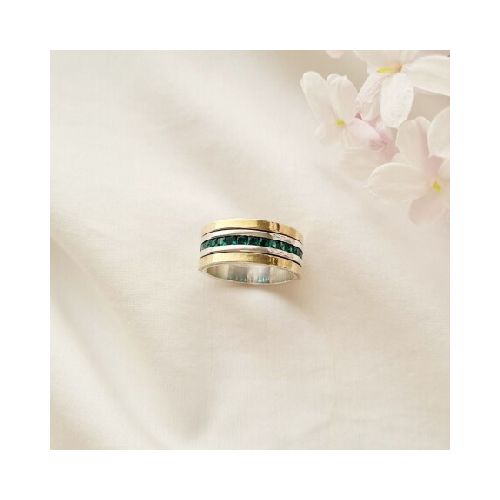 Anillo Penelope Green - Plata y Oro