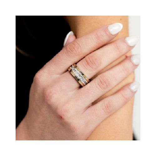 Anillo Penelope White - Plata y Oro