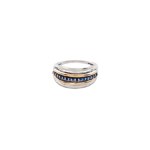 Anillo Egipcia Blue - Plata y Oro