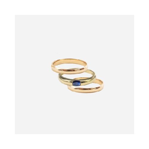 Set Fancy - Anillo Cartier + Alianzas Bombé en Oro 10k