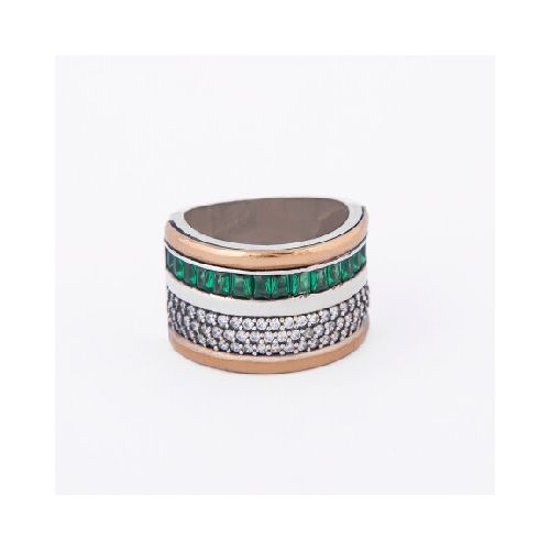 Anillo Nunet Green - Plata y Oro