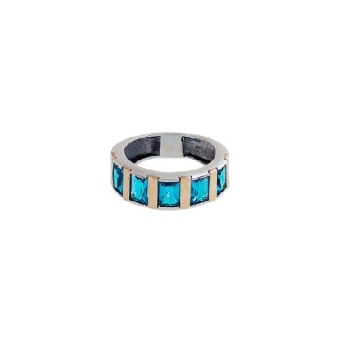 Anillo Jackie Blue - Plata y Oro