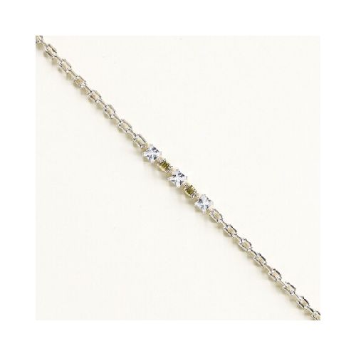 Pulsera Cubic Blanca - Plata y Oro