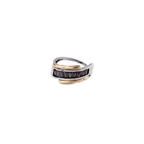 Anillo Sidney Black - Plata y Oro