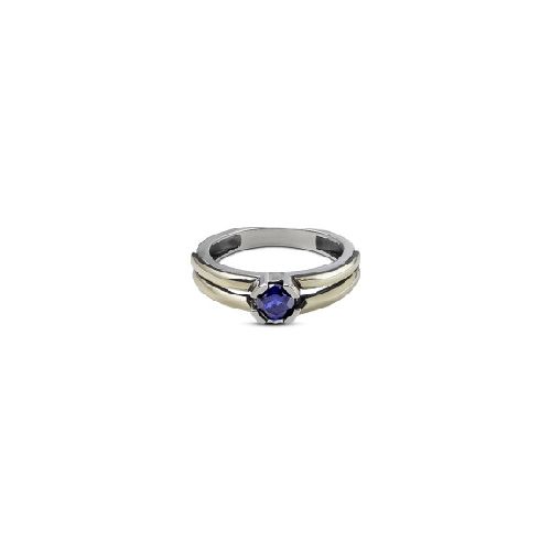 Anillo Sarah Blue - Plata y Oro