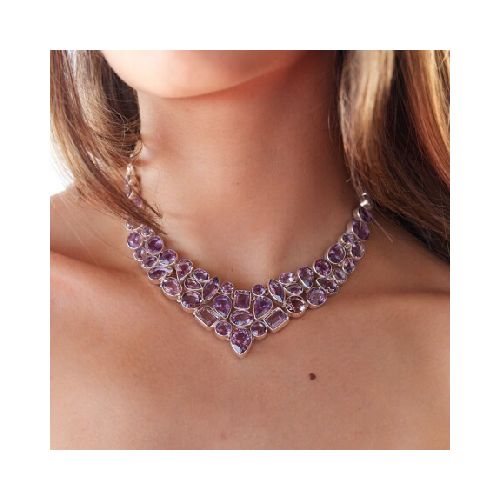 Collar Charlotte Amatistas - Plata 925