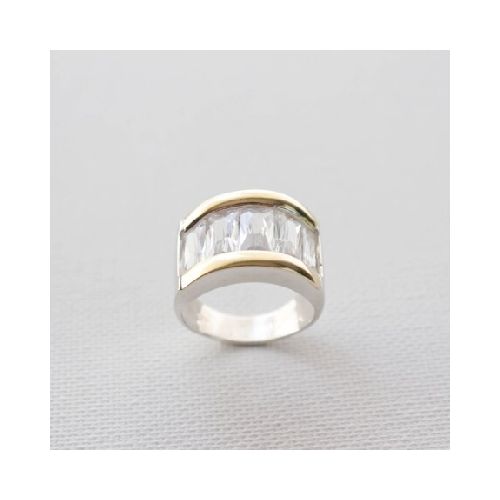 Anillo Madona White - Plata y Oro