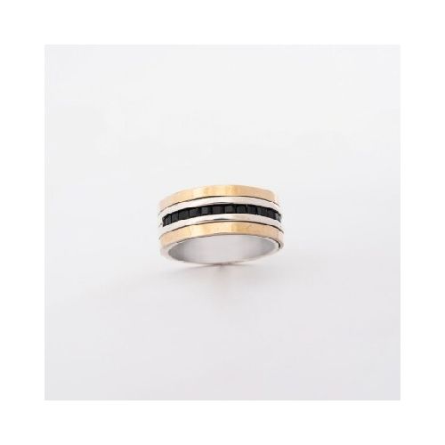 Anillo Penelope Black - Plata y Oro