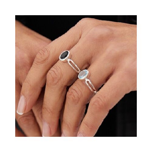 Anillo Gaia Onix - Plata 925