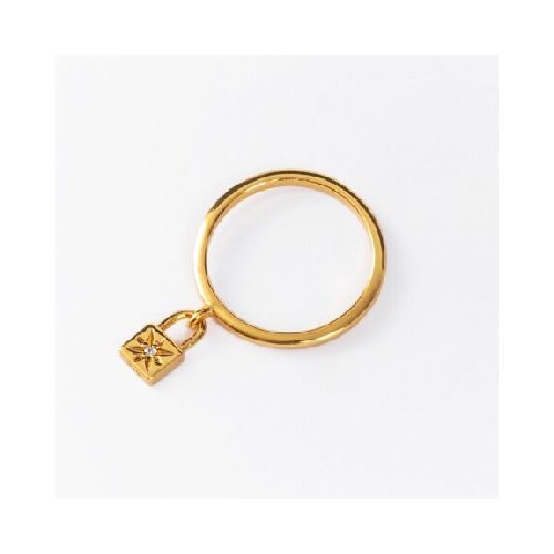 Anillo Candado Gold - Plata y Baño de Oro