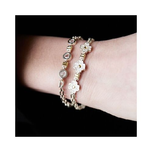 Pulsera Flowers - Plata y Oro