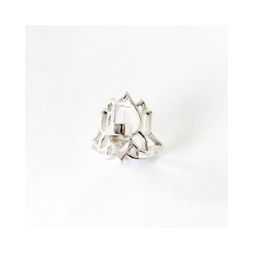 Anillo Flor de Lotto Cristal - Plata 925