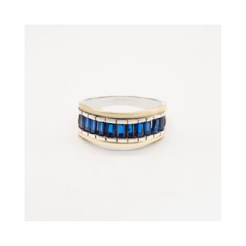 Anillo Bonjour Blue - Plata y Oro