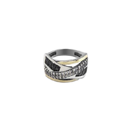 Anillo Morrison Black - Plata y Oro