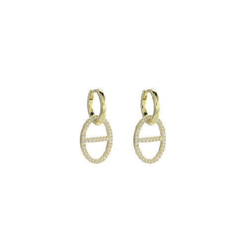 Aros Stormi Gold Oval - Plata y Baño de Oro