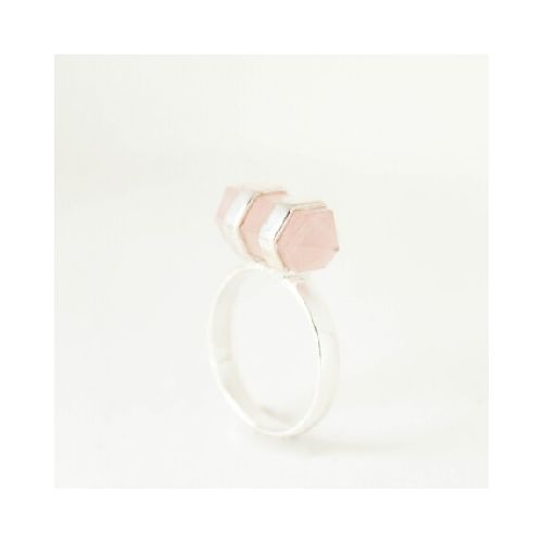 Anillo Texas Nº2 Cuarzo Rosa - Plata 925