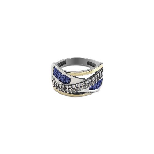 Anillo Morrison Blue - Plata y Oro