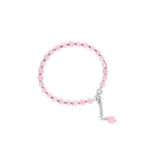 Pulsera Cuentas- Cuarzo Rosa