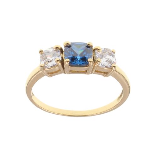 Anillo Alexa de oro amarillo 18k con circonias